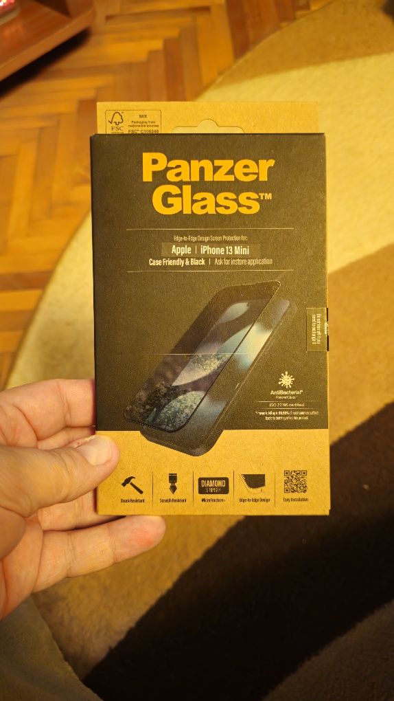 Panzer Glass Folie sticla Iphone 13 mini- Noua, Sigilata