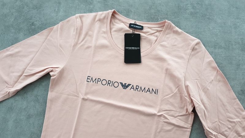 ПРОМО Emporio Armani-S Дамска розова оригинална блузка с дълъг ръкав