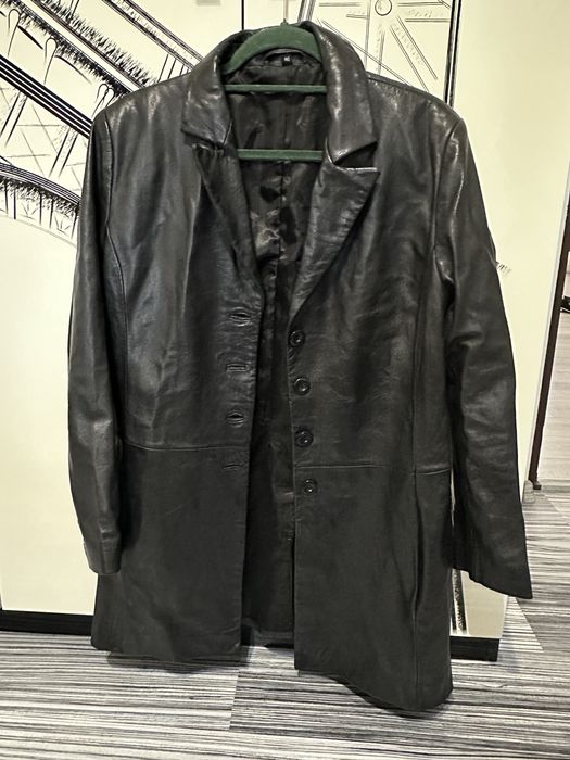 Palton geaca piele s m l neagra dama barbati