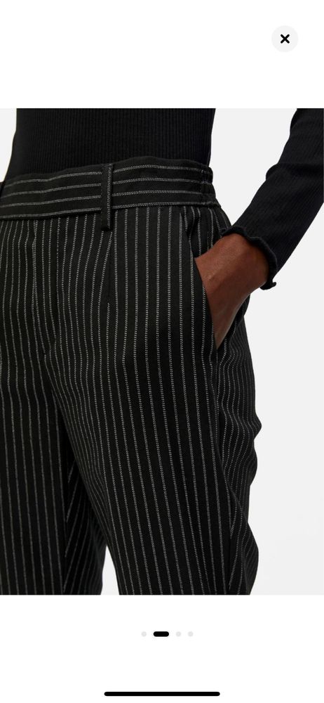 OBJECT - Pantaloni eleganti slim fit, Negru/Alb, 38