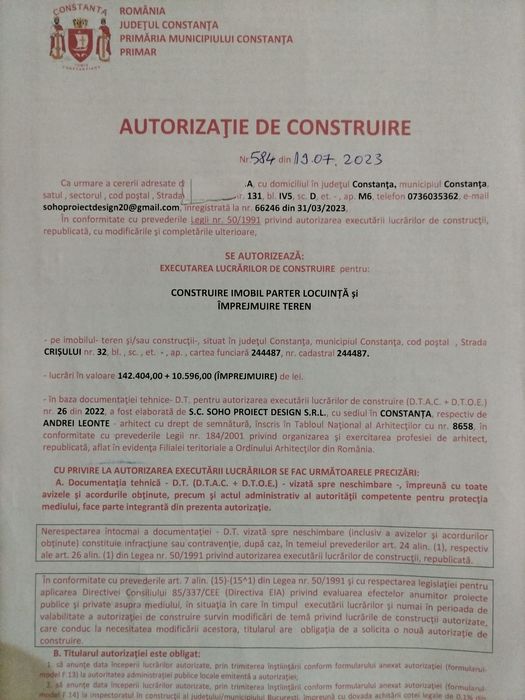 De vânzare Teren Constanța,  strada Crișului