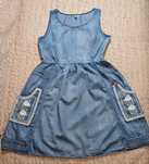 Rochie din bumbac cu aspect de denim, cu broderie florală – Lee Cooper