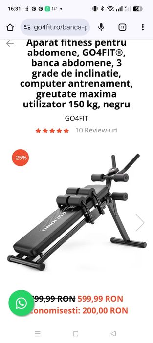 Banca fitness pentru abdmone