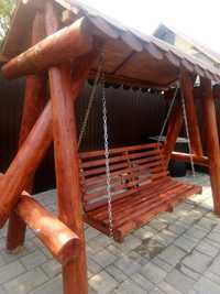 Balansoar gradina rustic/leagan lemn masiv