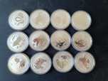 Set 12 monede Australia Lunar II. 1 oz. Argint pur.