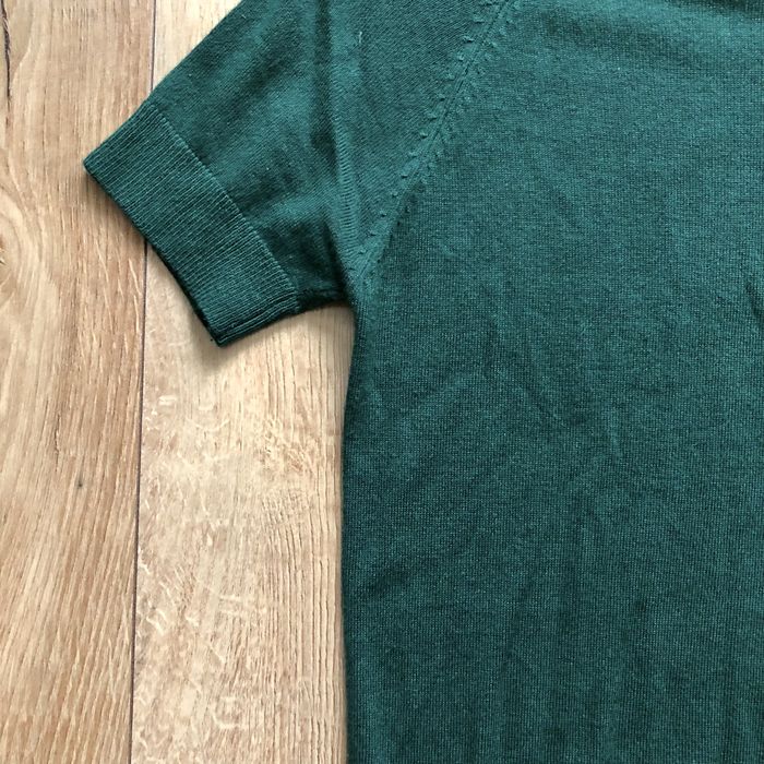 MANGO Bluza dama verde pe gat | primavara | maneci scurte, subtire | S