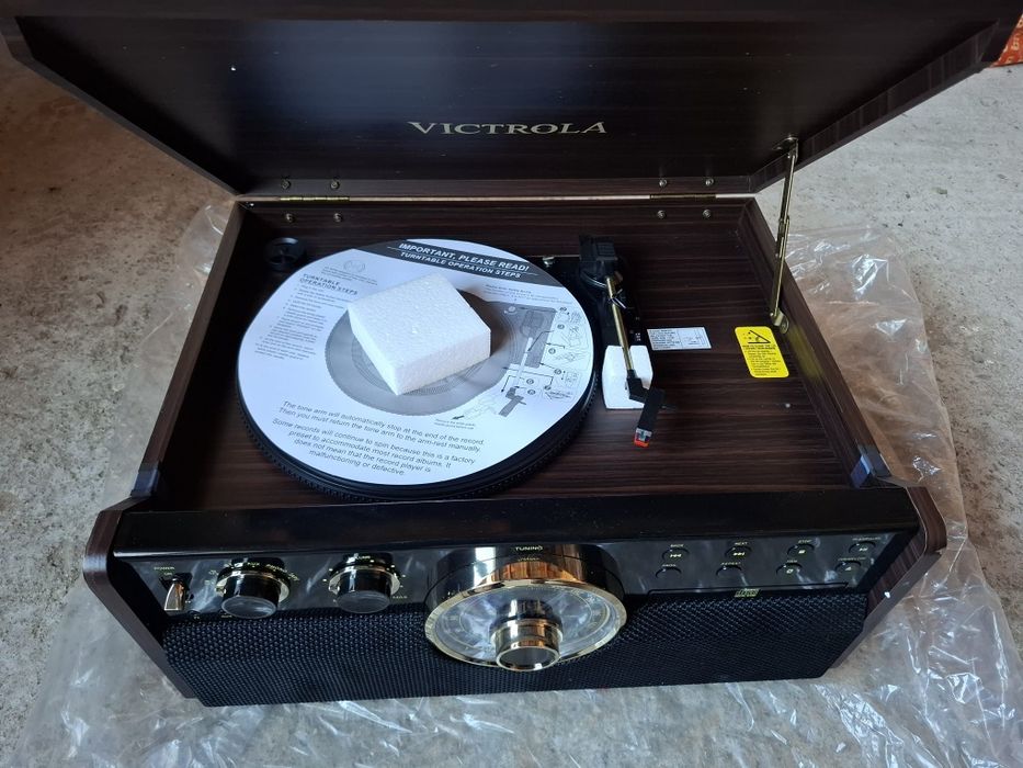 Victrola The Empire Mid-Century 6-in-1 Turntable & Multimedia Center