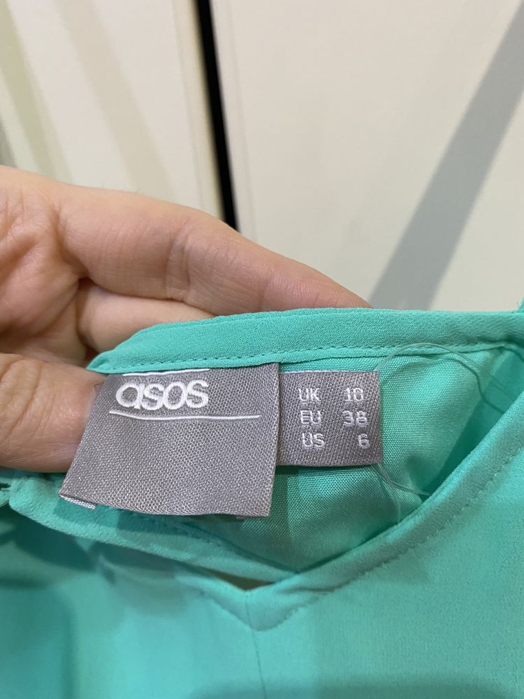 Платье мятное плиссе asos