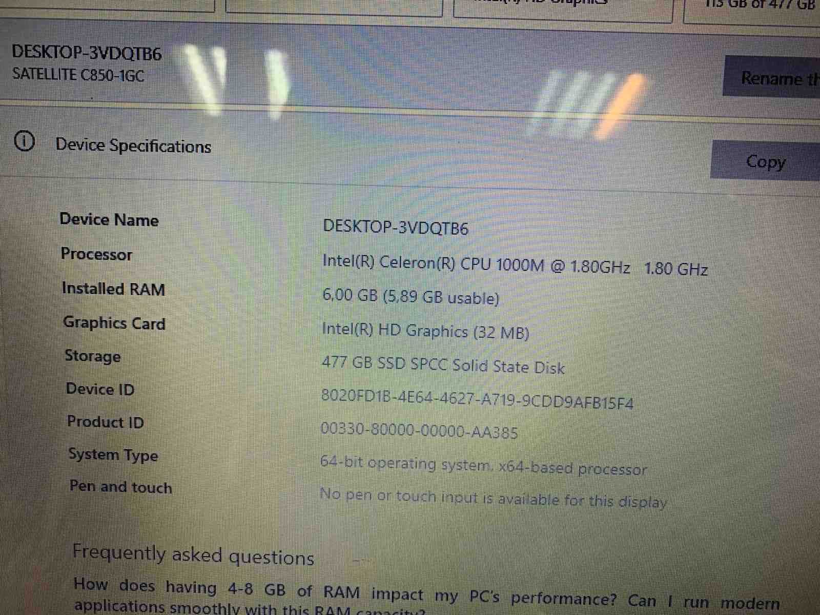 лаптоп Toshiba Satellite C850 - 1GC