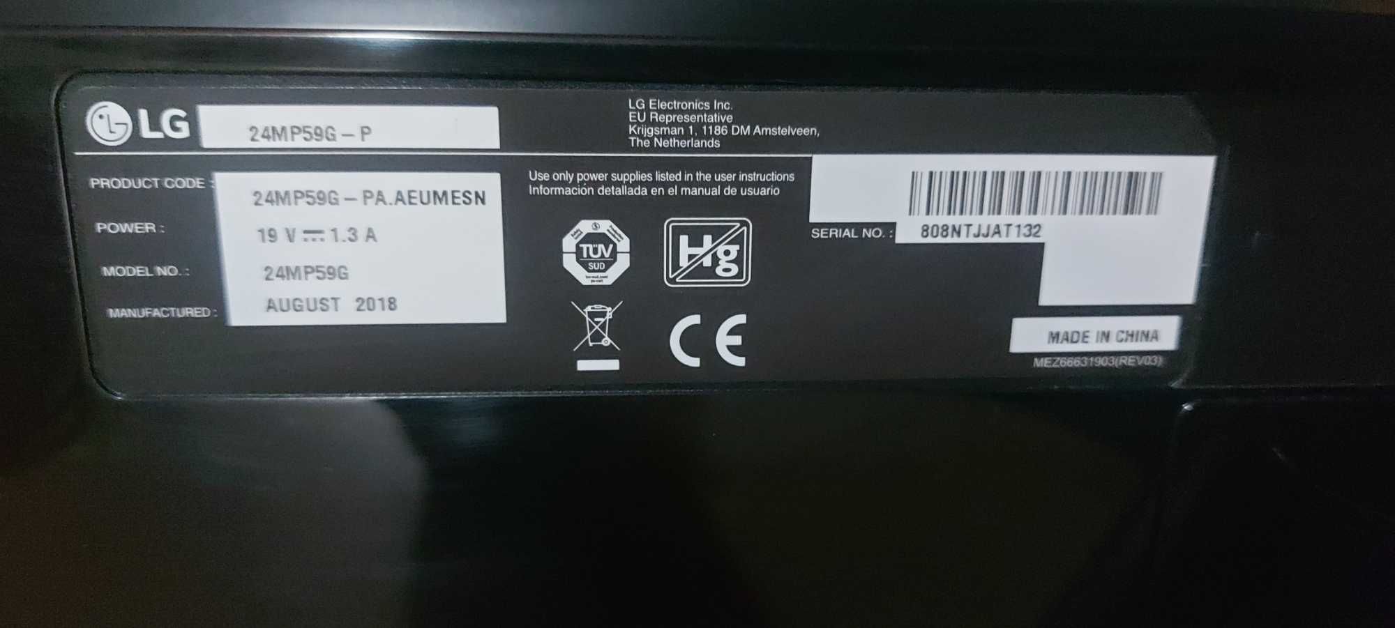 Продавам ултратънък монитор - телевизор 24" LG 24MP59G-P