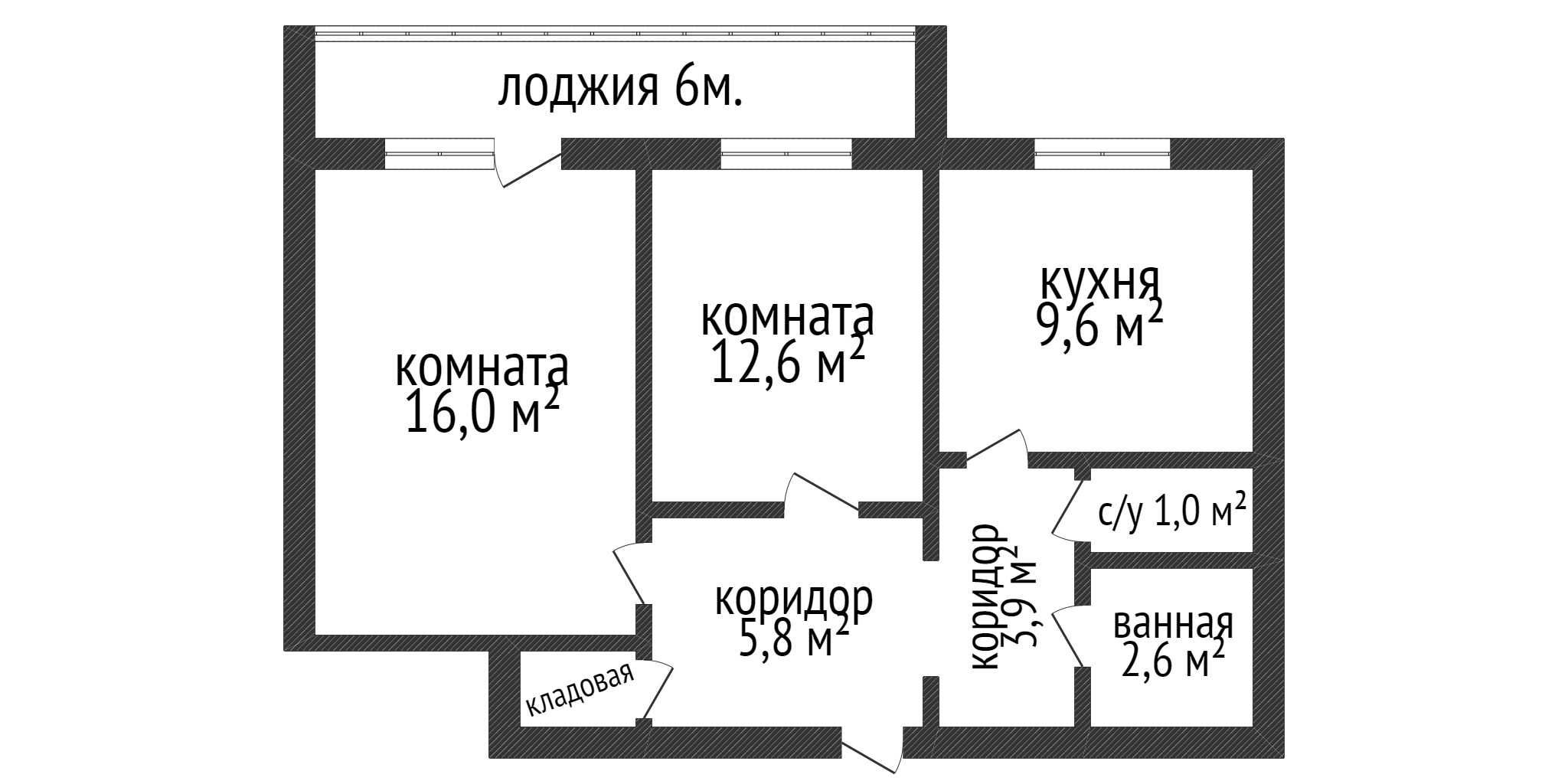 2х.комн. Улучшенная планировка, магазин Аврора,