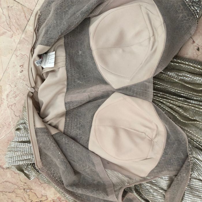 Rochie ocazie S/M piere aplicate din lurex auriu ca noua