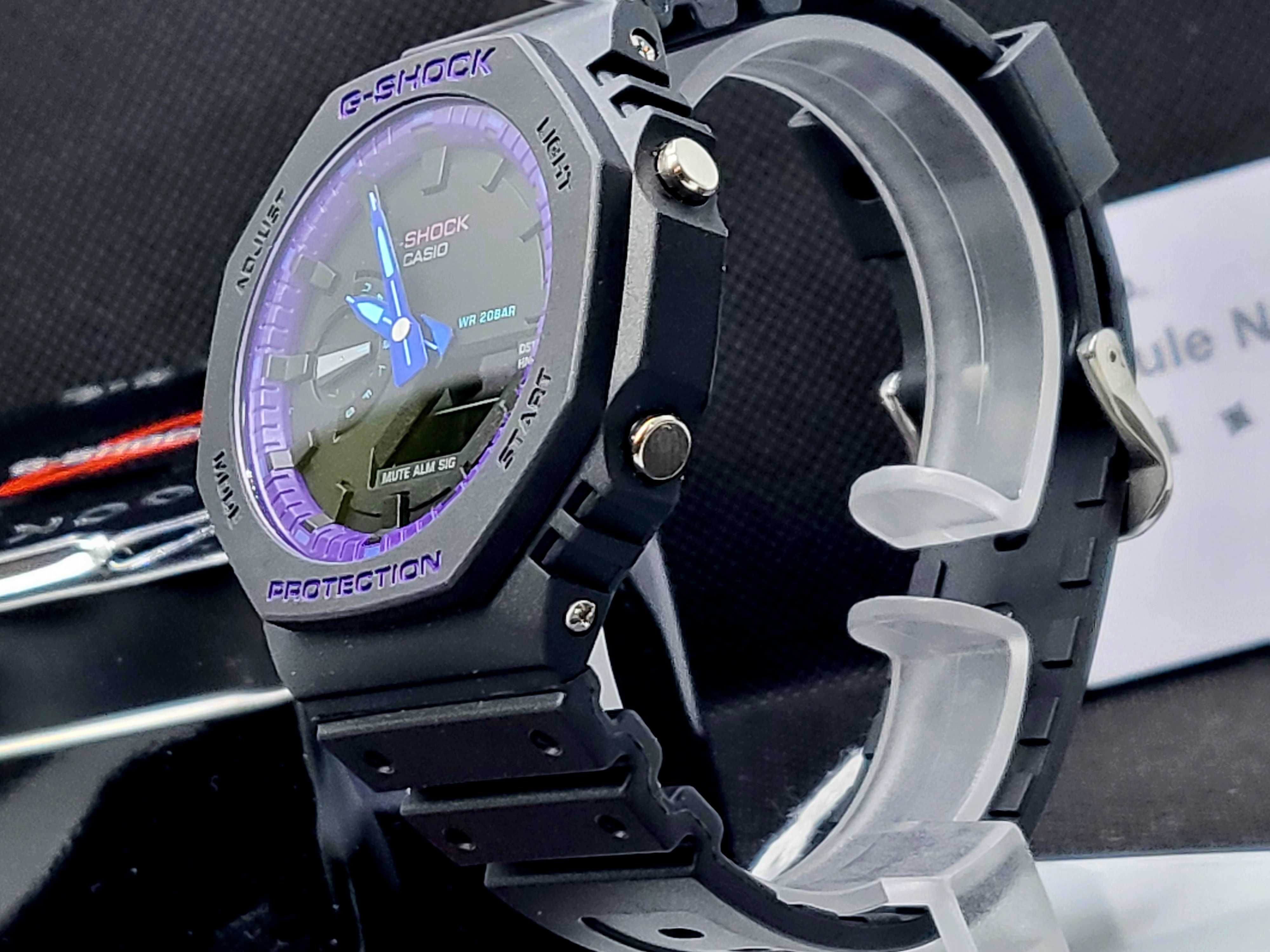Ceas Casio g shock Skater GA 2100 black purple, Nou,Garantie 2 ANI