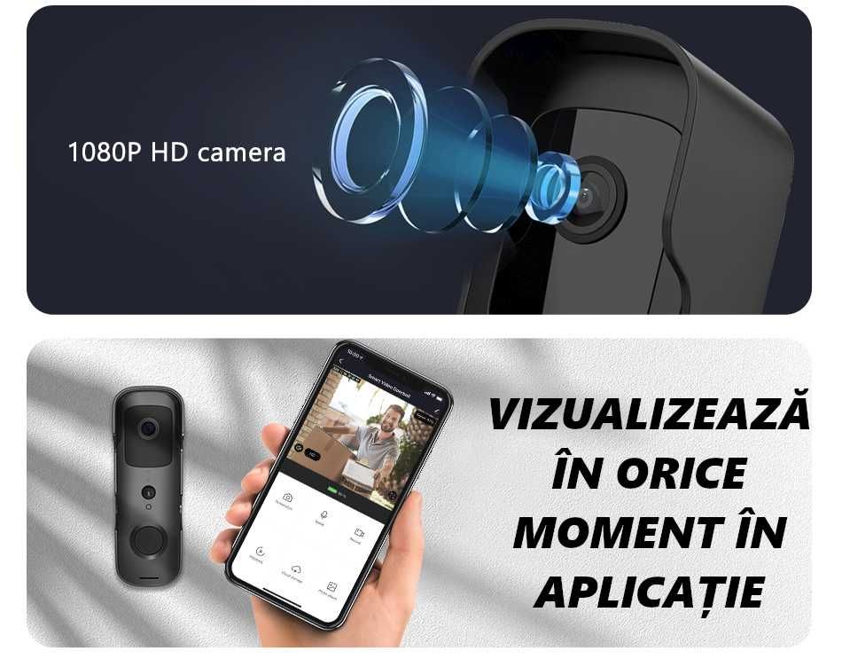 Videointerfon Wifi camera IP Full HD IP54 / compatibil Google, Alexa