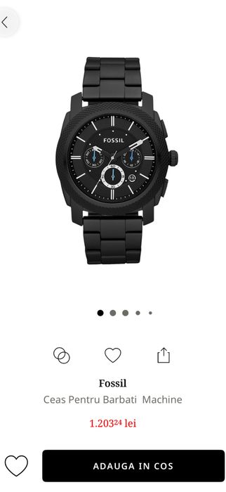 Ceas bărbătesc Fossil FS4552 negru quartz cronograf