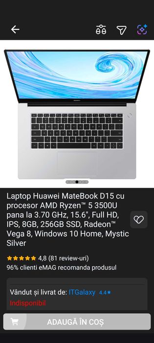Laptop Huawei MateBook D15