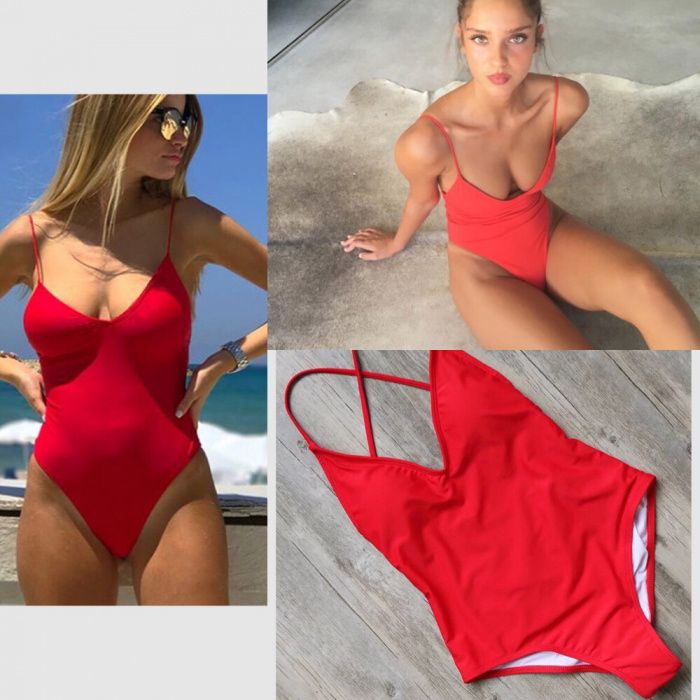 Costum de baie intreg (Daira-Shop.ro) Push Up rosu brazilian