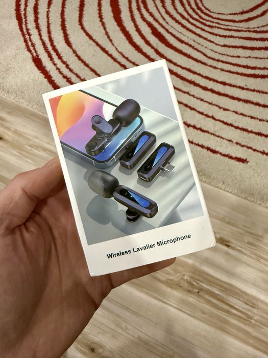 Microfon lavaliera wireless telefon dublu + receiver USB-C – ca nou