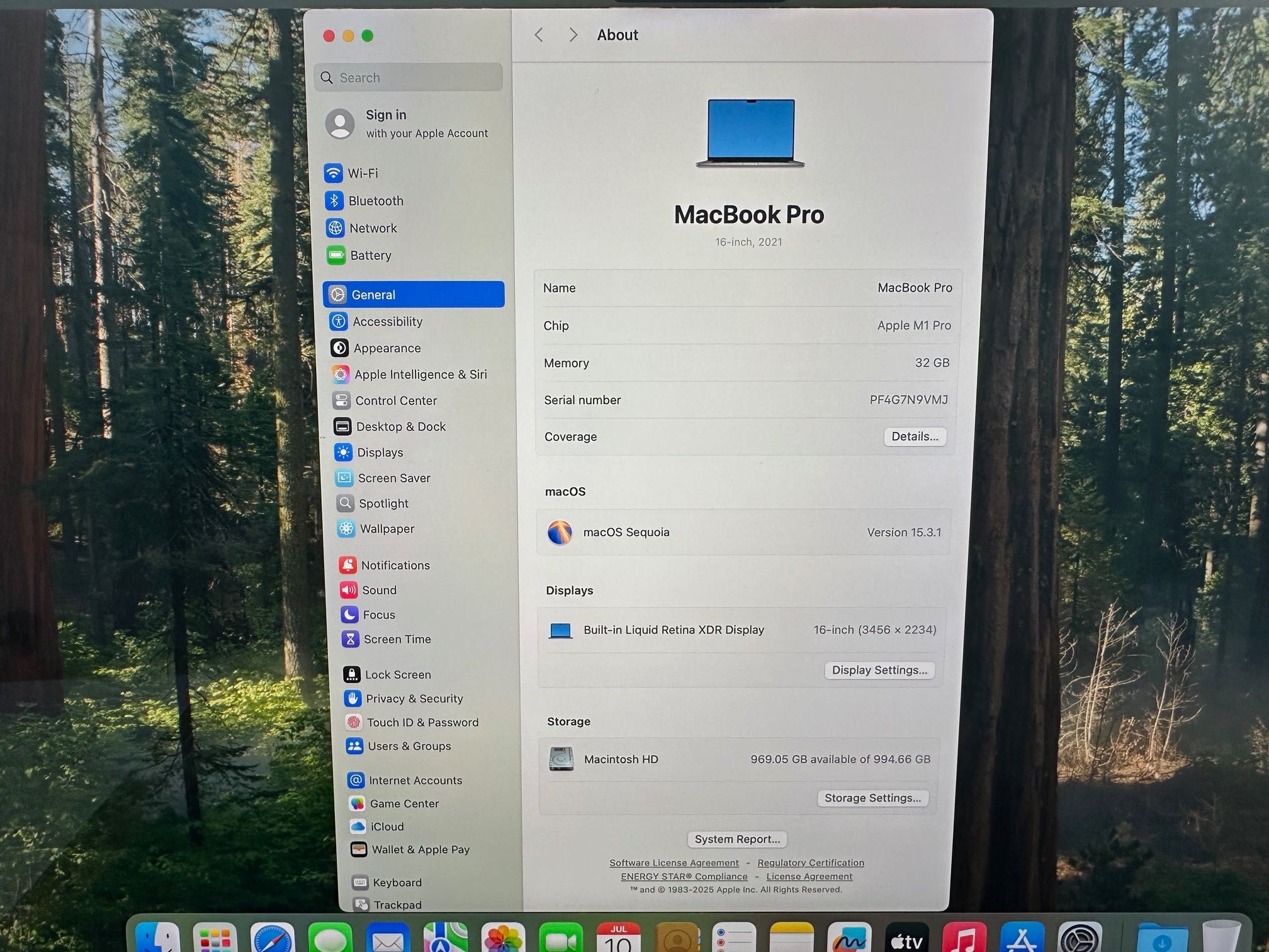 MacBook Pro 16" M1 Pro 10-CORE CPU, 16-CORE GPU, 32GB RAM, 1TB SSD
