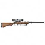 Replica sniper MB03EL cu luneta si bipod Well Lemn cod: 9617