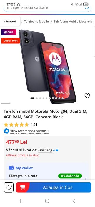 Motorola G04 64gb NOU + husa cadou