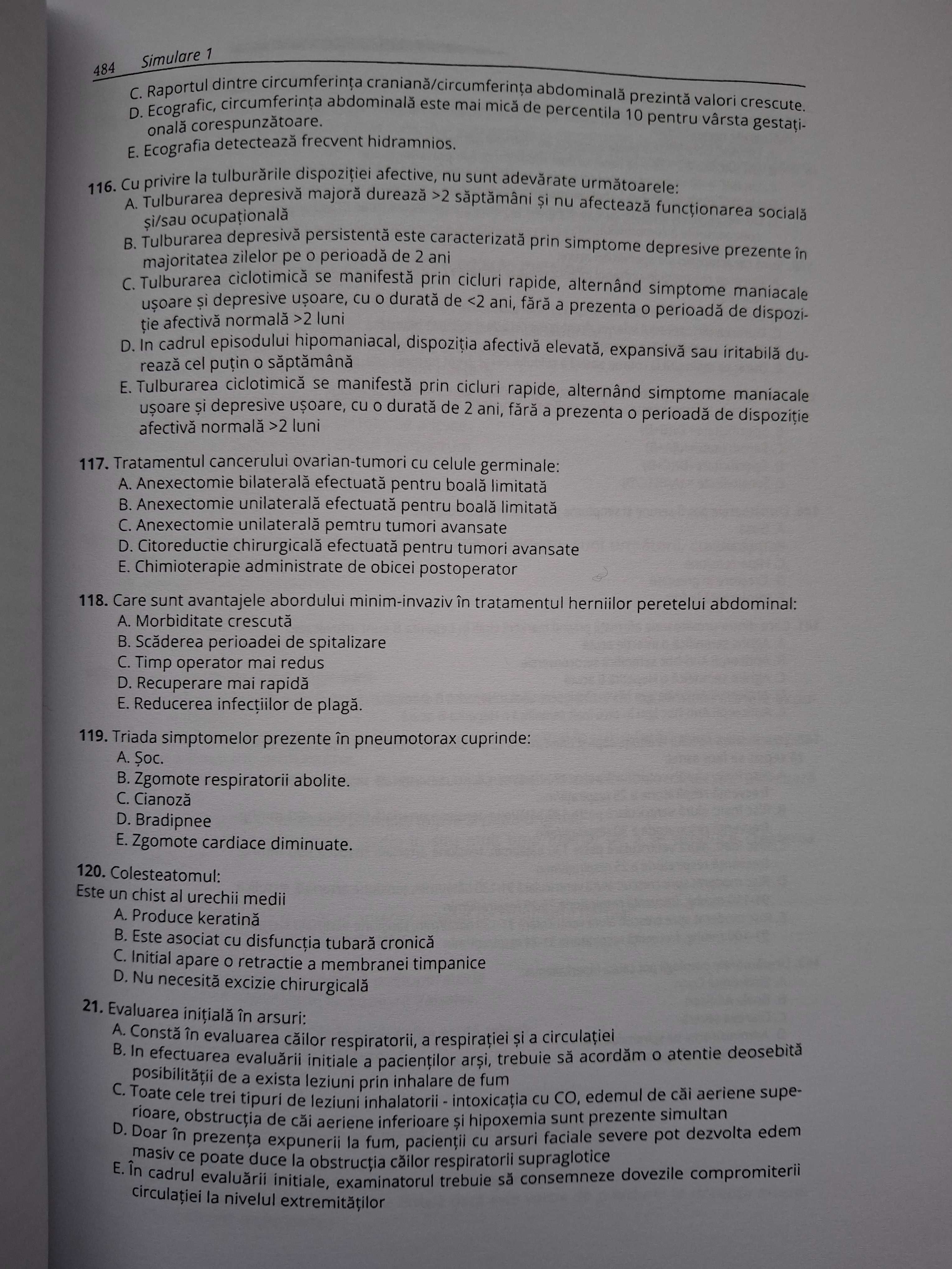 Cărți cu întrebări pt examenul de Rezidențiat
