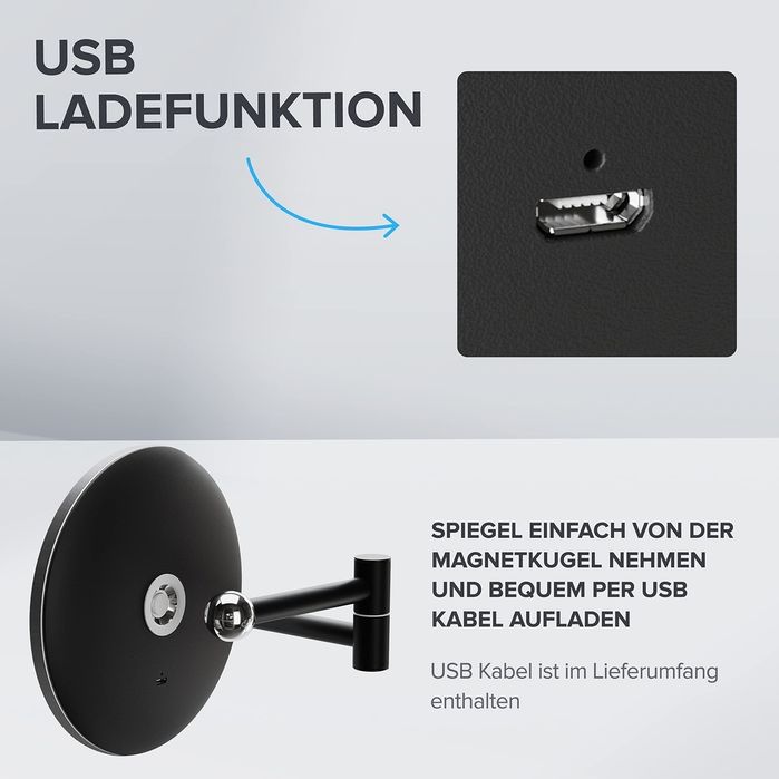 Oglinda cosmetica neagra