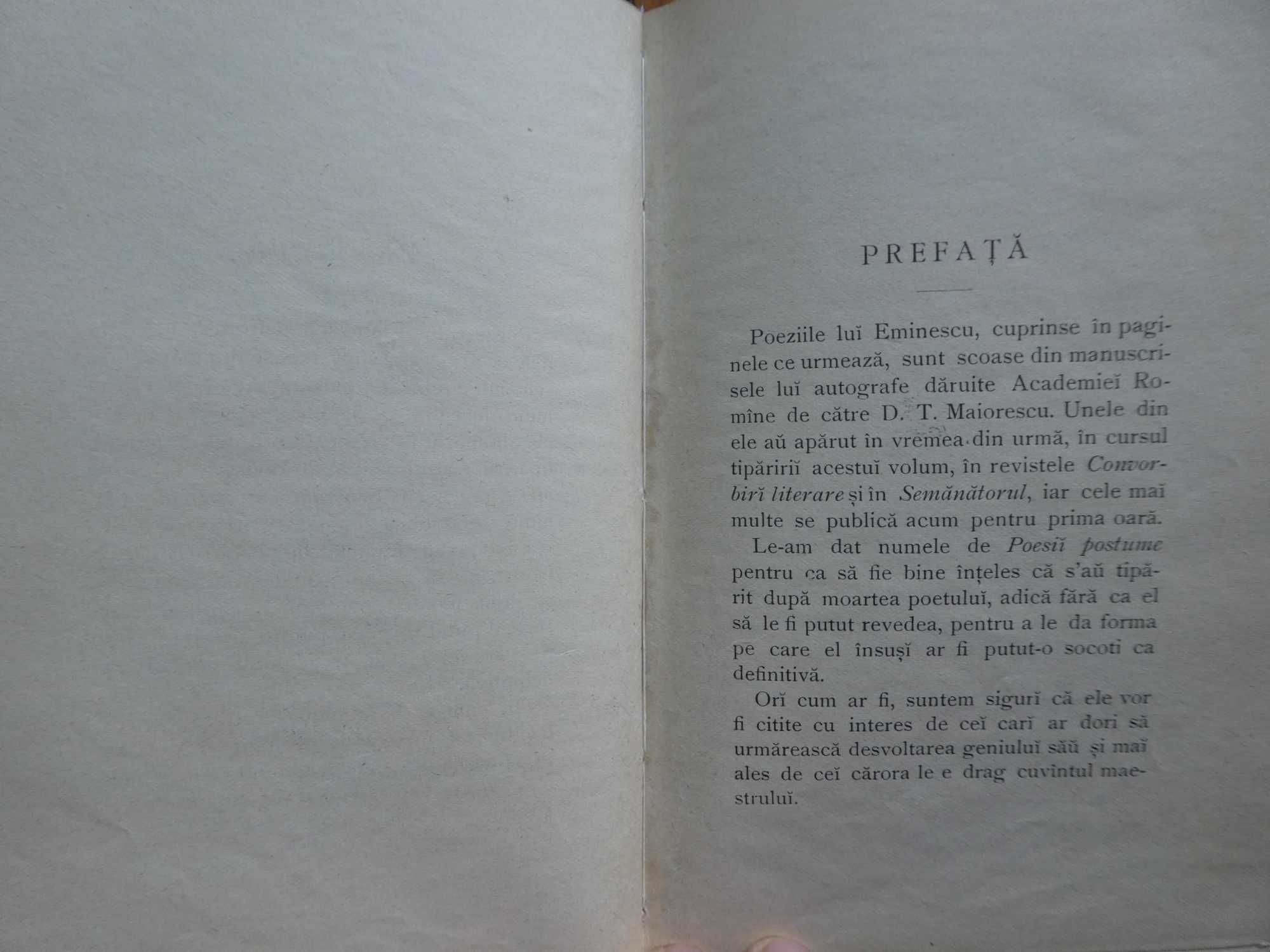 Mihail Eminescu , Poezii postume , 1902 , legatura lux integral piele