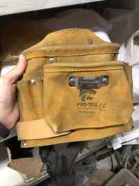 Кожаная сумка поясная строительная для электрика Кентау