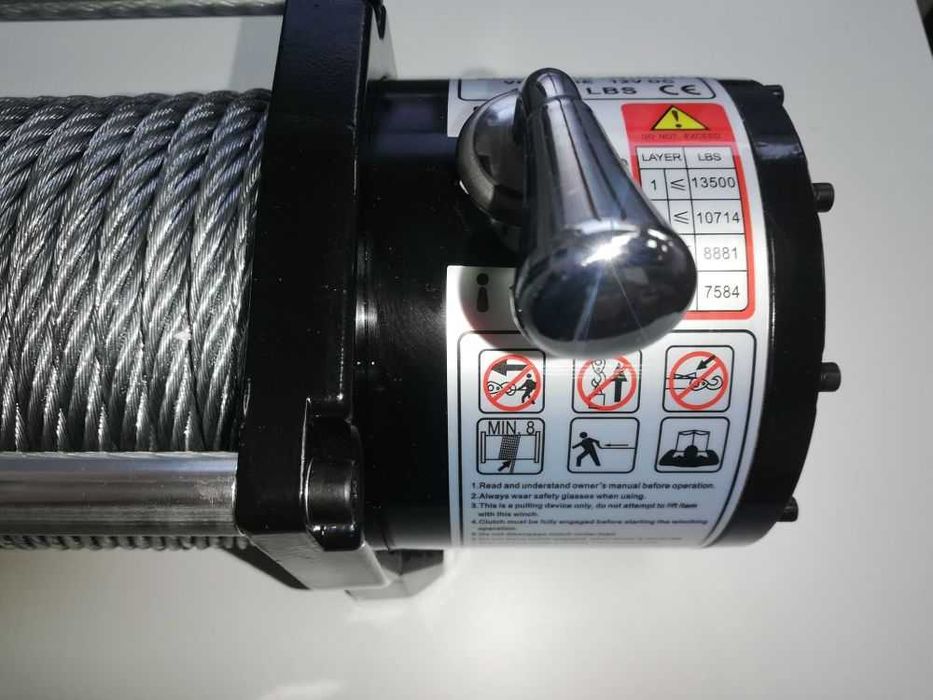 Лебедка 13500 либри, 12V, електрическа,Titan, за джип, за пътна помощ