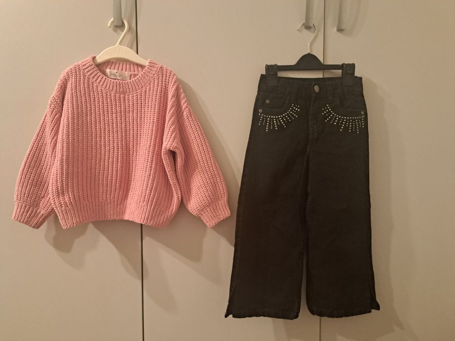 Hanorac blugi fustita  HM Zara 3-4 ani