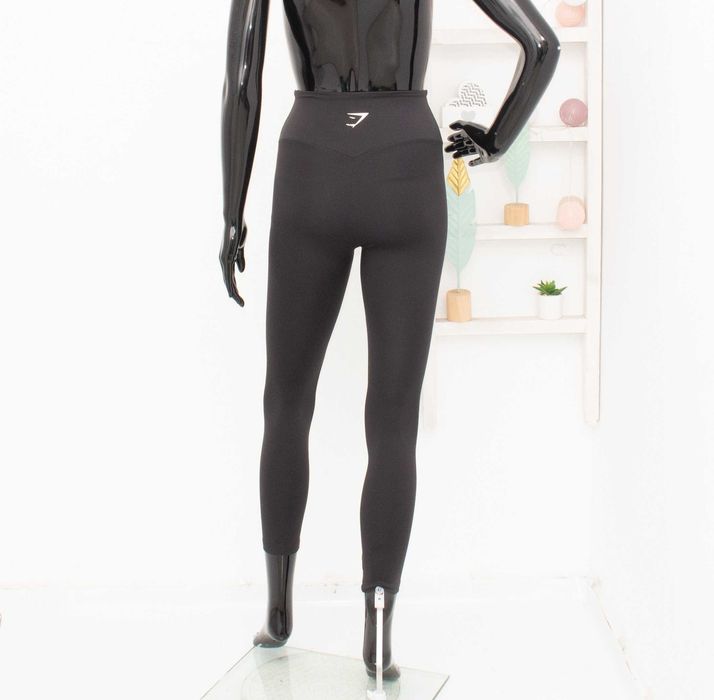 Gymshark дамски черен клин висока талия за фитнес и спорт S