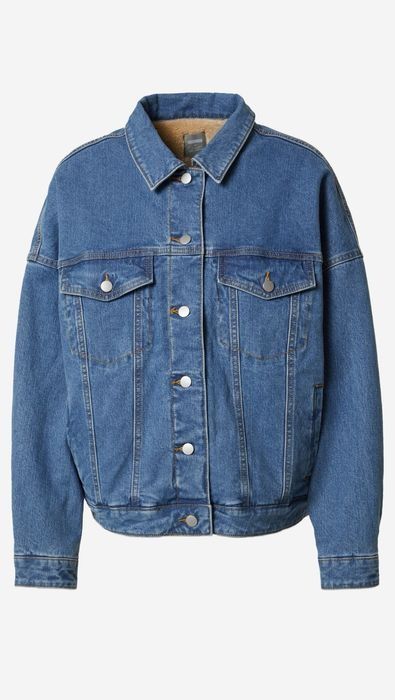 H&M ABOUT YOU яке риза, дънково с каракул