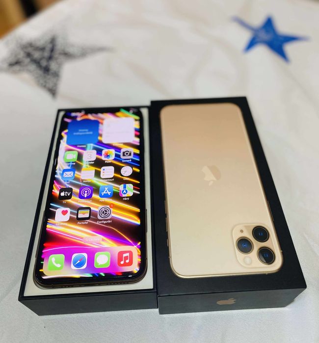 11  Pro Max gold impecabil baterie 100 baterie%