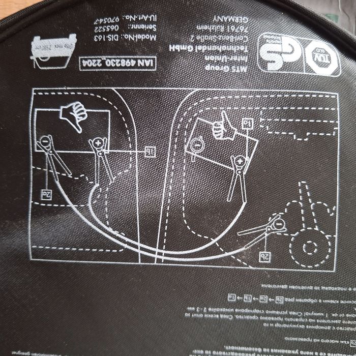 Уред за вдлъбнатини на Парксайд кабели за подаване на ток крик