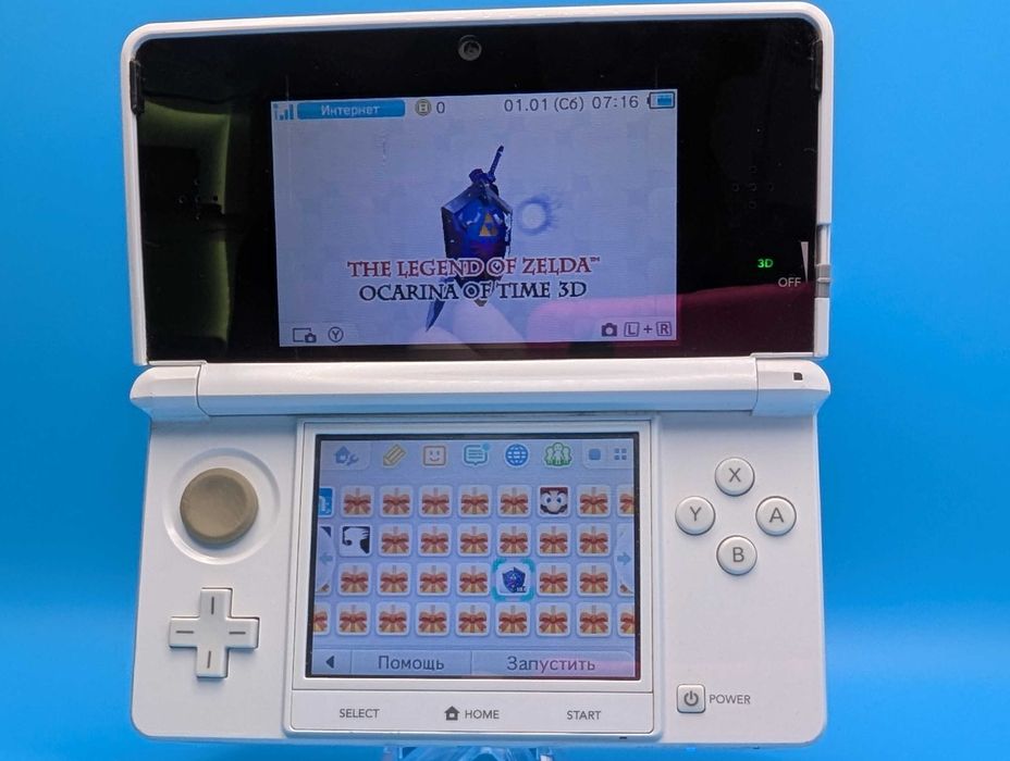 Nintendo 3DS old (Pure White, 64гб, прошитая, с играми, новый АКБ)