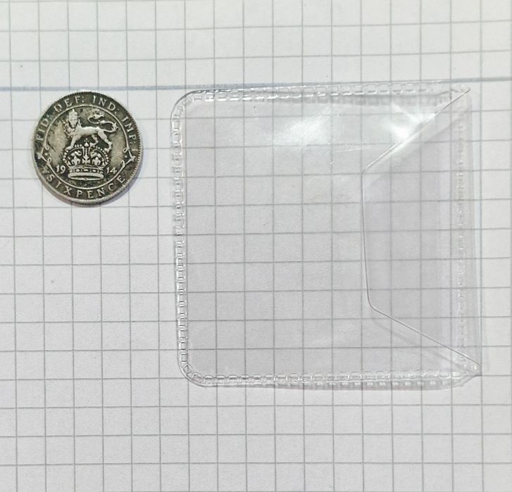 Monedă rară Sixpence 1914 – Regele George V – Argint Sterling 92,5%