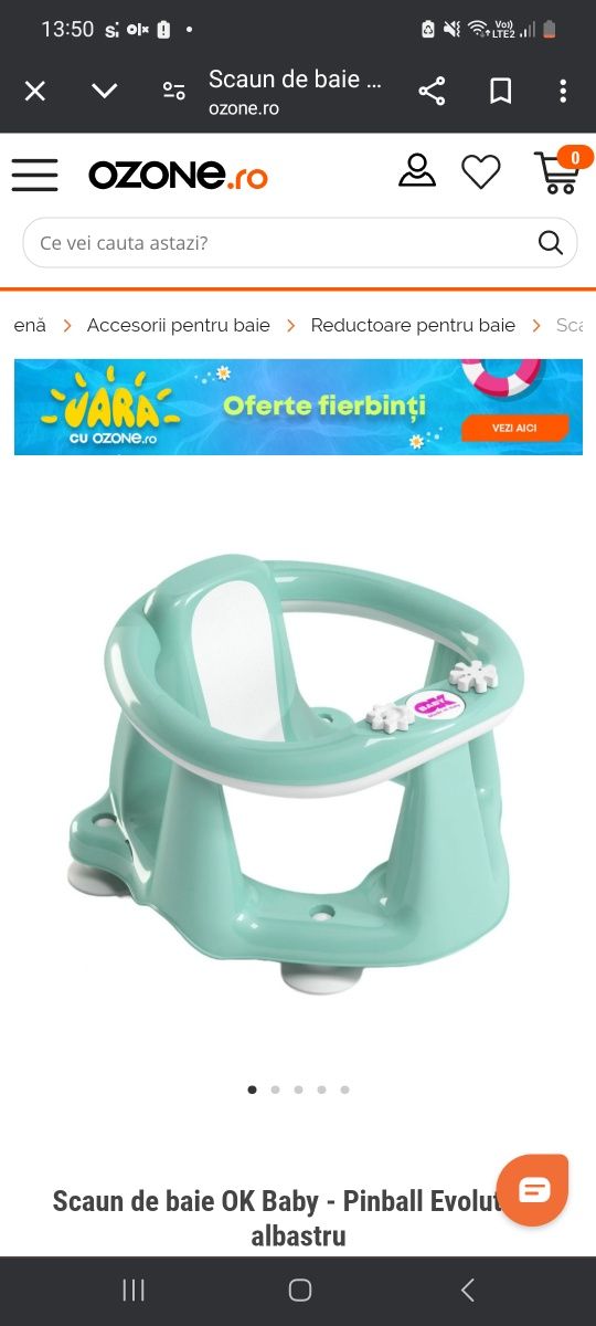 Scaun de baie OK Baby - Pinball Evolution, albastru
