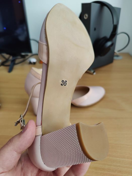 NOI, Pantofi piele damă eleganți, roz pudrat, noi, mărimea 36