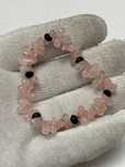 BRATARA CUARTZ ROZ + ONIX - Elastica - Vintage !