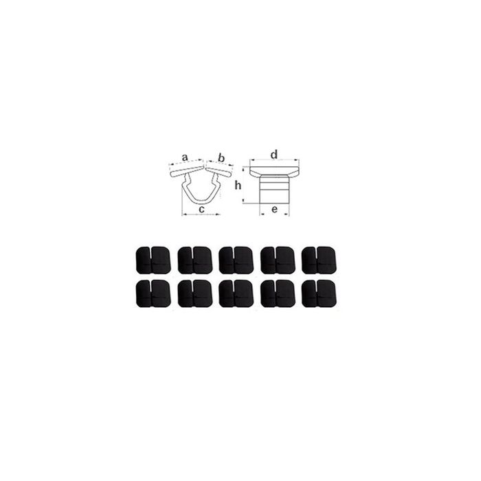 Clips fixare izolatie capota, set 10 buc, Alfa Romeo, Audi Chrysler Citroen Fiat Jeep Lancia Peugeot Porsche RAM Seat Skoda VW