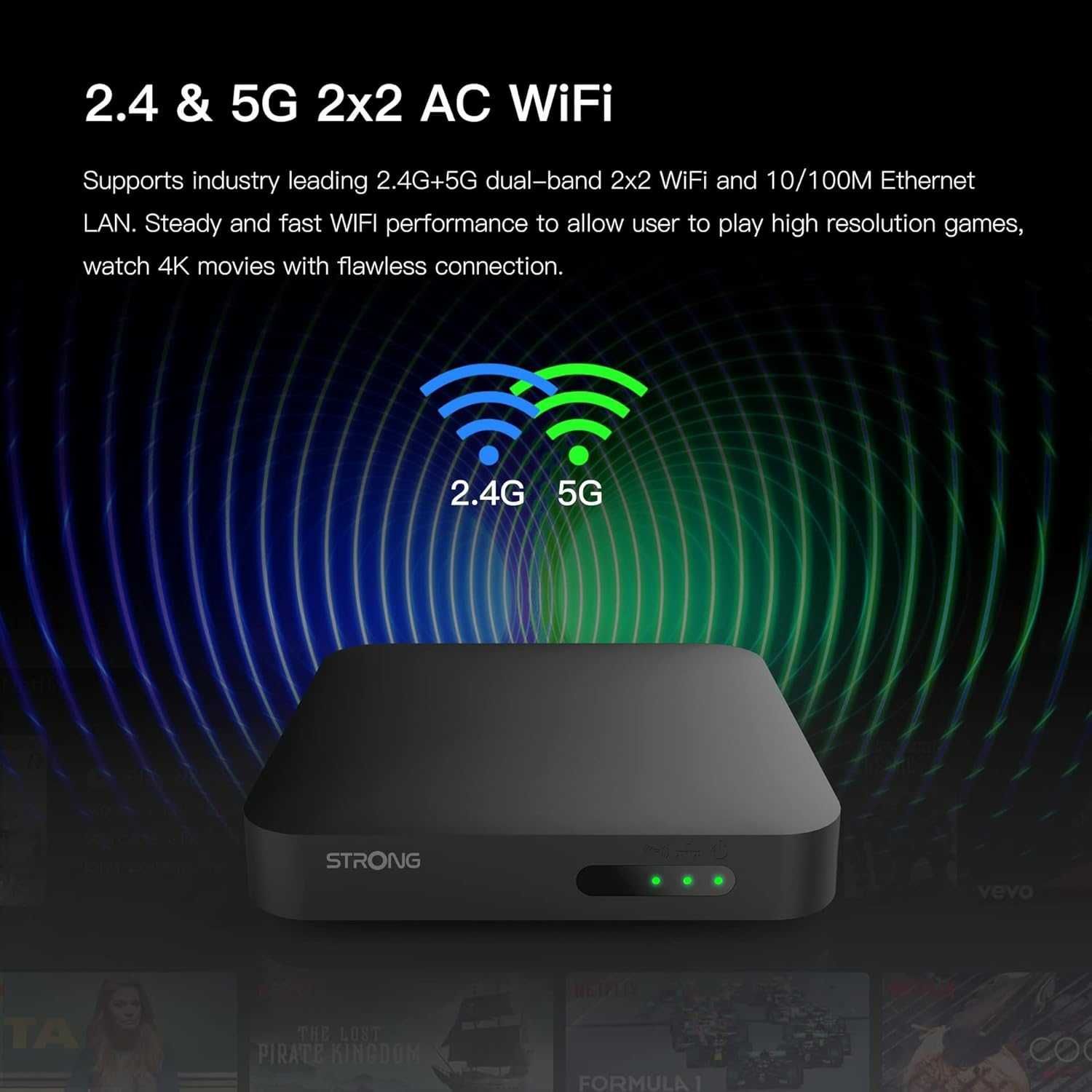 TV Box, медия плеър, Strong Leap S1, Андроид ТВ/Android TV 12, Netflix