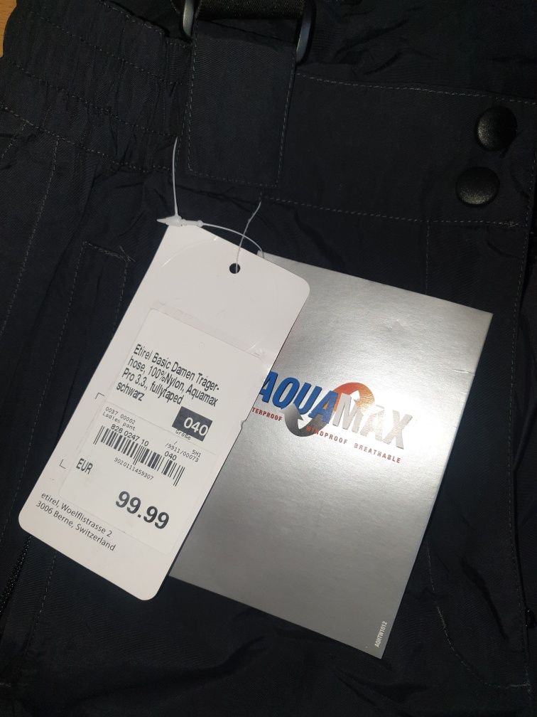 Pantaloni de Ski originali Etirel Aqua Max marime 40 unisex  Noi