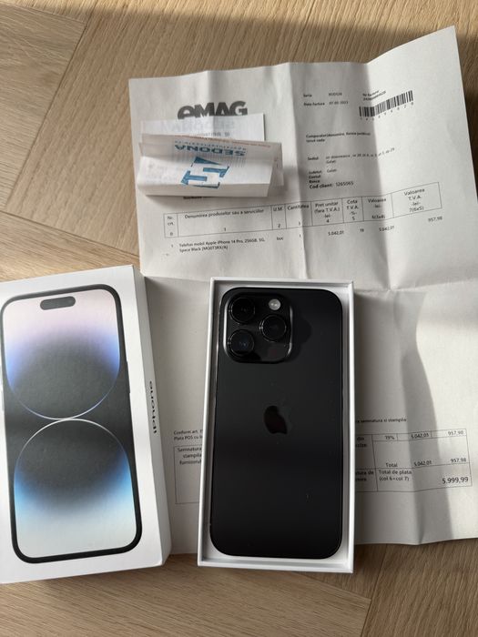 Iphone 14 pro 256 gb, gri stelar, liber retea, Emag