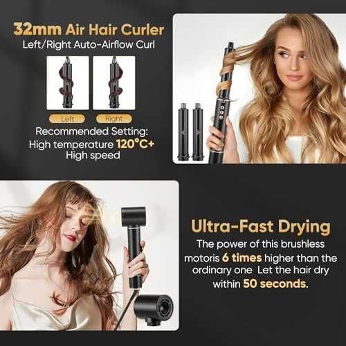 Нов Стайлер за Коса 1400W 5 в 1 Сешоар Четка Маша Обем Жени Прическа