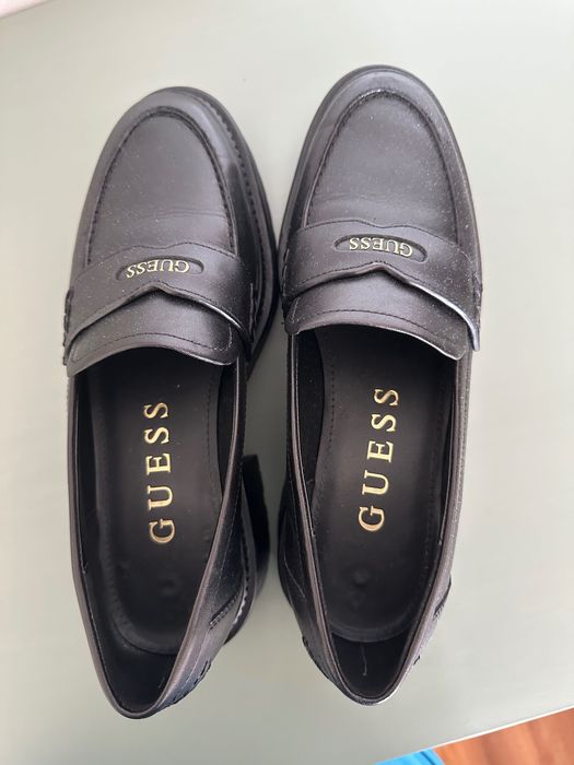 Pantofi loafer din piele cu aspect masiv, Negru, 37