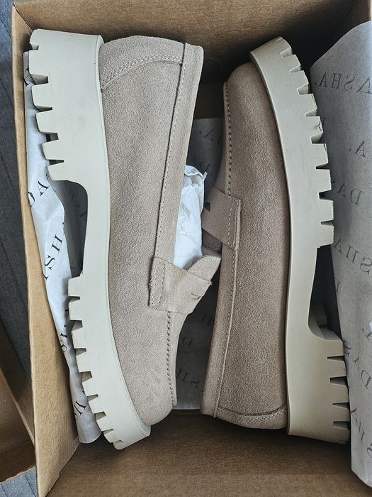 Mocasini piele intoarsa bej Dasha 40