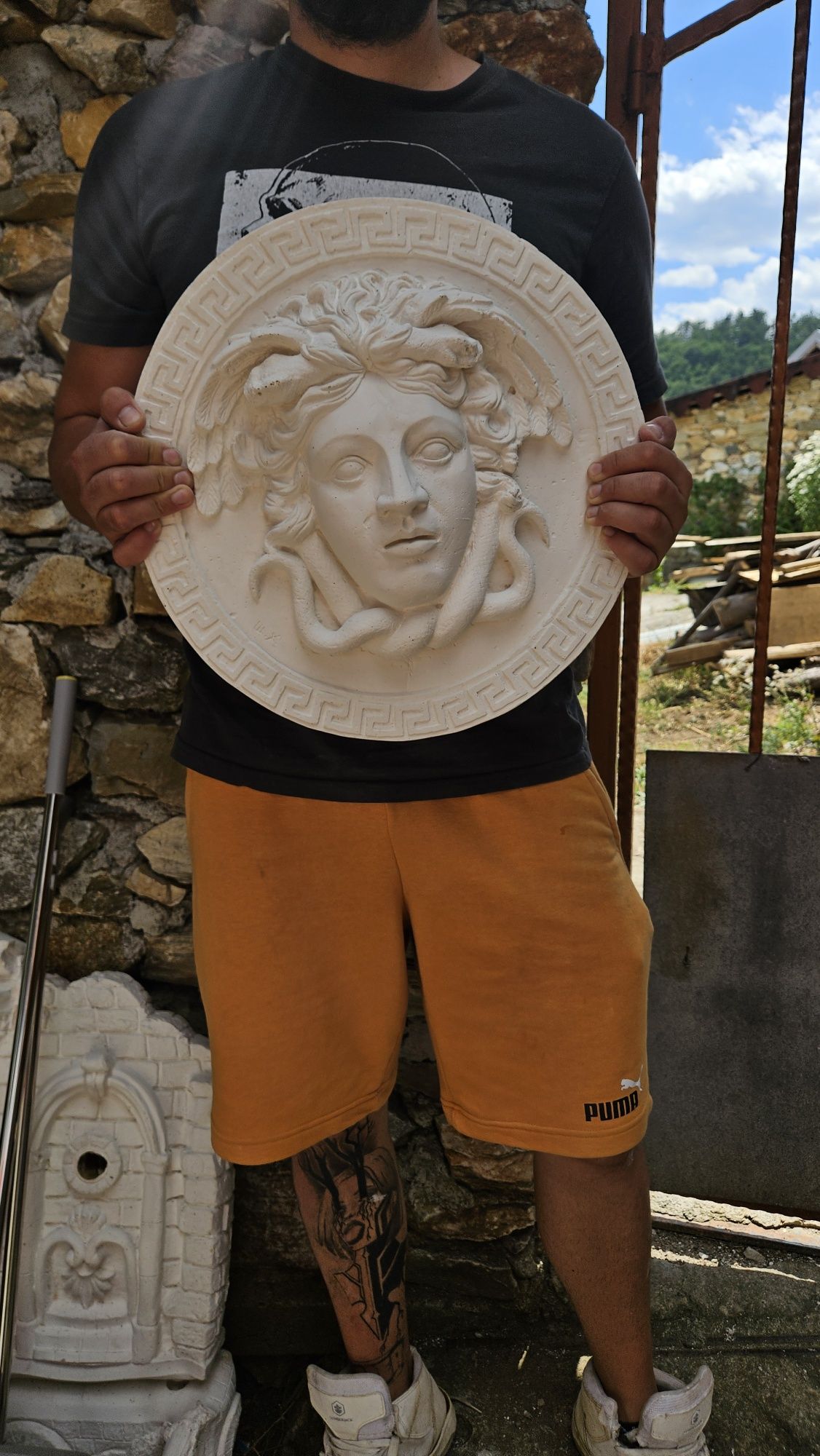 Медуза versace версаче, череп двкорация, бетонни фигури за оцветяване