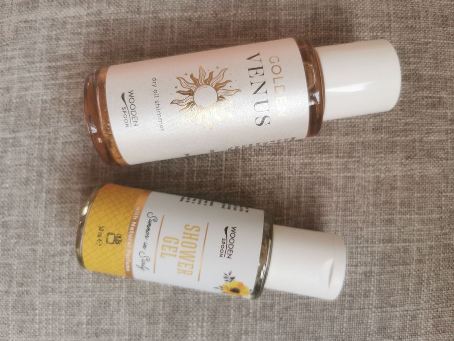 Wooden spoon Комплект душ гел и олио със златен блясък шимер golden