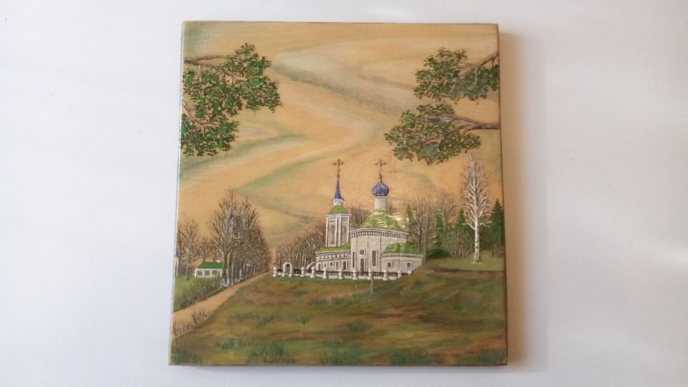 Tablou pictura ulei pe lemn, Biserica , Vitaliy Zolotukhin , Rusia